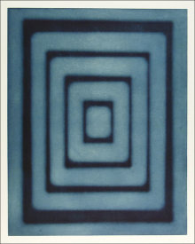 "Untitled (concentric rectangles)", 2001.  Photogravure monoprint with chine colle'. Image: 28" x 22 ¼", paper: 35" x 29 ¼". Edition # 5/25.