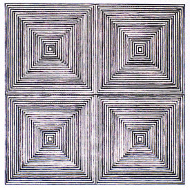 "Diamonds & Squares", 2007. Lithograph with chine colle', edition of 15. Image: 24" x 24", paper: 30" x 30".