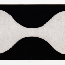 "Bra 2", 2001. Mezzotint on handmade paper, edition of 13. 10 ½" x 19 ½".