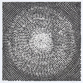 "Radial Dots", 2001. Lithograph with chine colle', edition of 10. Image: 16" x 16", paper: 20" x 20".