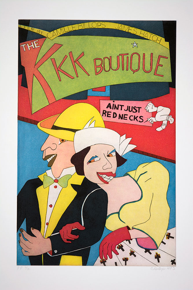 The KKK Boutique Ain't Just Rednecks, 1993, etching by Camille Billops