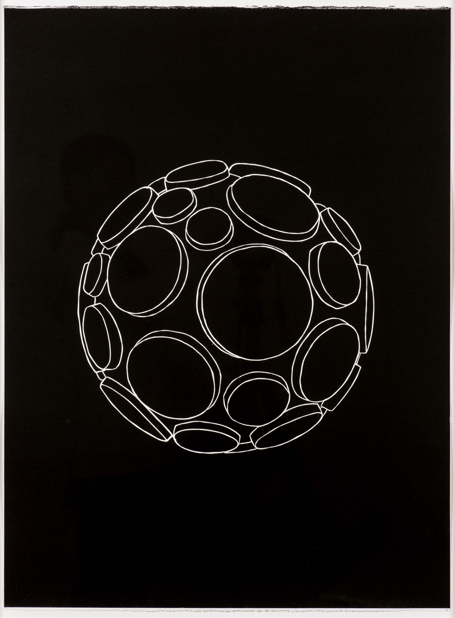 Claire Lieberman: "Funny Ball", 2022. Linocut, 30" x 22". Edition of 20.
