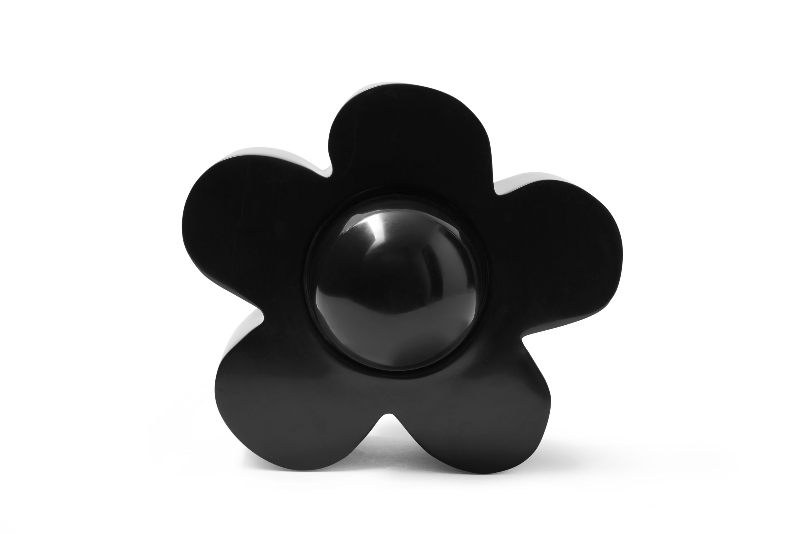Claire Lieberman: "Flower (A.W.), 2020. Hand-carved and polished black marble, 9.5" x 8" x 8".