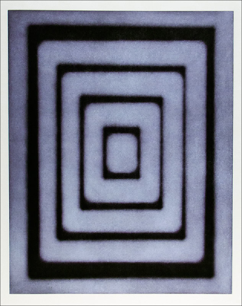 "Untitled (concentric rectangles)", 2001.  Photogravure monoprint with chine colle'. Image: 28" x 22 ¼", paper: 35" x 29 ¼". Edition # 2/25.