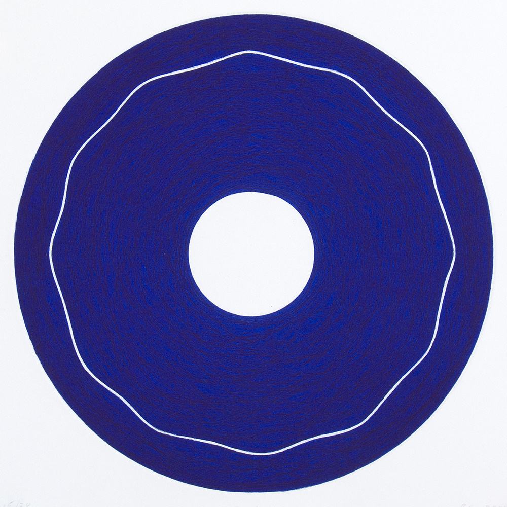 "Iris/1", 2000.  Etching, edition of 20. Image: 10" diameter, paper: 11" x 11".