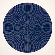 Rupert Deese: "Array 1000/Dark Blue", 2011. Woodcut on Fabriano Artistico paper. 1000 mm diameter/45" x 45", edition of 15.