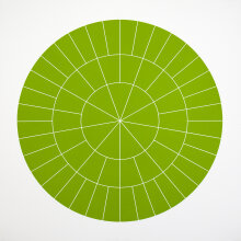 Rupert Deese: "Array 700/Green", 2006. Woodcut on Arches Cover paper.  700 mm diameter/33" x 33", Edition of 20.