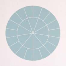 Rupert Deese: "Array 350/Blue-Green", 2006. Woodcut on Arches Cover paper. 350 mm diameter/19" x 19", edition of 20.