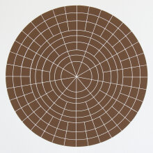 Rupert Deese: "Array 500/Tan", 2006. Woodcut on Arches Cover paper. 500 mm diameter/24 ½" x 24 ½", edition of 20.