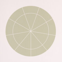 Rupert Deese: "Array 350/Gray-Green", 2006. Woodcut on Arches Cover paper. 350 mm diameter/19" x 19", edition of 20.