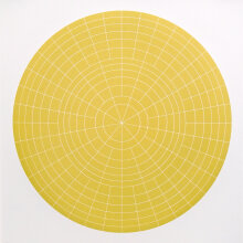 Rupert Deese: "Array 1000/Yellow", 2011. Woodcut on Fabriano Artistico paper. 1000 mm diameter/45" x 45", edition of 15.