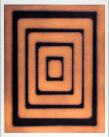 "Untitled (concentric rectangles)", 2001.  Photogravure monoprint with chine colle'. Image: 28" x 22 ¼", paper: 35" x 29 ¼". Edition # 11/25.