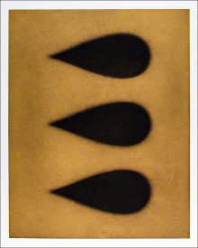 "Untitled (speeding teardrops)", 2001.  Photogravure monoprint with chine colle'. Image: 28" x 22 ¼", paper: 35" x 29 ¼". Edition # 13/25.