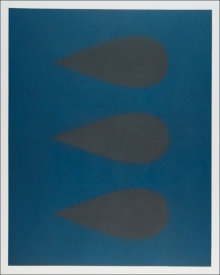 "Untitled (speeding teardrops)", 2001.  Photogravure monoprint with chine colle'. Image: 28" x 22 ¼", paper: 35" x 29 ¼". Edition # 16/25.