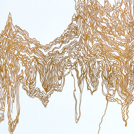 "Wood Drip 1", 2007.  Photo-etching, edition of 10. Image size: 16" x 16", paper size: 22" x 22".