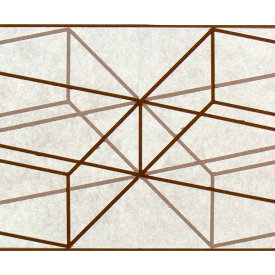 "Double Prism", 2009. Woodcut and chine colle', edition of 10. Image: 15" x 60", paper: 21" x 66".