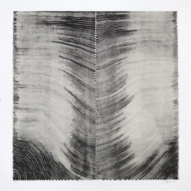 "Parallel Lines, Horizontal", 2000. Lithograph with chine colle', edition of 10. Image: 16" x 16", paper: 20" x 20".