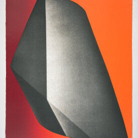 Kate Petley: "Signal 15" 2022. Photogravure and relief monoprint on Somerset Velvet paper, 24.75" x 20.25".