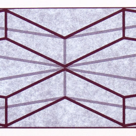 "Extruded Element", 2009. Woodcut and chine colle', edition of 10. Image: 8" x 32", paper: 14" x 38".