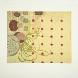 Sarah Smelser: "Morning Walk XXVII", 2022. Monotype with chine collé. Image: 16" x 20", paper: 22" x 25".