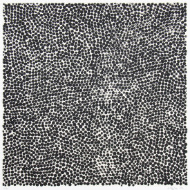 "Random Dots", 2001. Lithograph with chine colle', edition of 10. Image: 16" x 16", paper: 20" x 20".