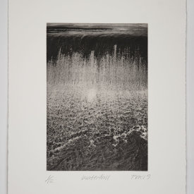 "Waterfall", 2019. Photogravure, edition of 12. Image size: 12" x 8", sheet size: 18"x 14"