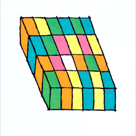 "Jell-O Grid 1", 2005. Linoleum cut, edition of 20. 22" x 20"