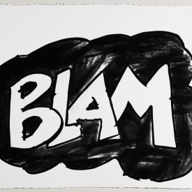 "Blam", 2022. Cast handmade paper, edition of 5. 22" x 30".