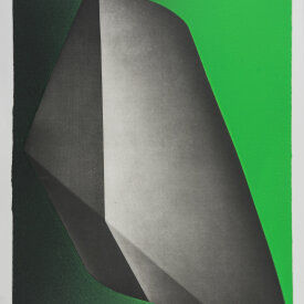 Kate Petley: "Signal #4", 2022. Unique photogravure and relief monoprint on Hahnemühle Copperplate paper. 24.75" x 20.25".