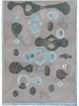 "Untitled", 2010. Monotype on fabric and paper. 30" x 22".