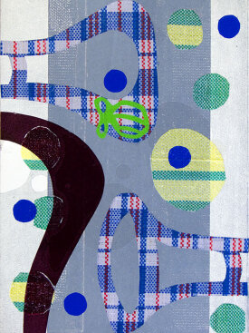 "Untitled", 2012. Monotype on fabric and paper. 22" x 15".