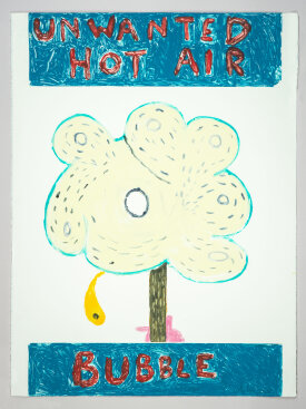 John Yau and Richard Hull: "Unwanted: Hot Air Bubble I", 2023. Monotype, 29 3/4" x 22 1/4".