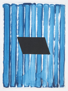 "Blues For MIAD VIII", 2022. Monotype, 15" x 11".