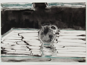 "Gray Vase", 2005. Monotype. Image: 17" x 24", paper: 22" x 30".