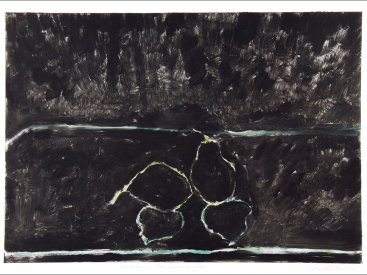 "Pears: Blue, Green and Yellow", 2005. Monotype. Image: 17" x 24", paper: 22" x 30".