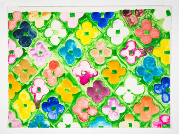 "Field Flowers #1", 2020. Monotype, 13" x 17"