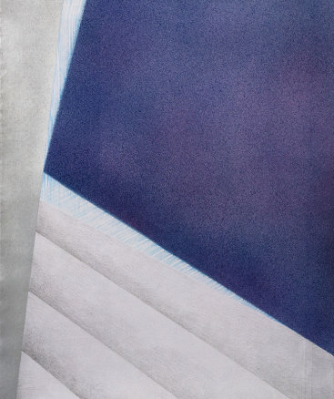 Kate Petley: "Replay 3", 2020. Intaglio, acrylic, graphite and colored pencil. 29 3/4" x 22 1/4".