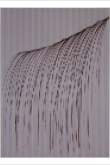 "Waterfall ll", 2008. 2-color etching printed in cool gray and warm black. Image size: 31.5" x 23", paper size: 37.5" x 29". Edition of 20.