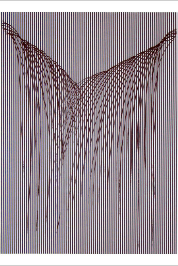 "Waterfall lll", 2008. 2-color etching printed in cool gray and warm black. Image size: 31.5" x 23", paper size: 37.5" x 29". Edition of 20.