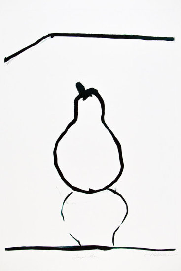 "Large Pear", 2005. Monotype. Image: 24" x 17", paper: 30" x 22".