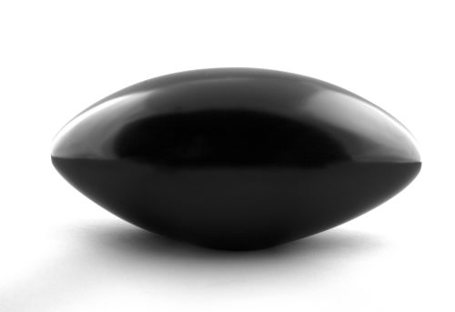 "Unidentified Dangerous Beautiful Object", 2015. Hand-carved and polished black marble, 12" x 6" x 6".