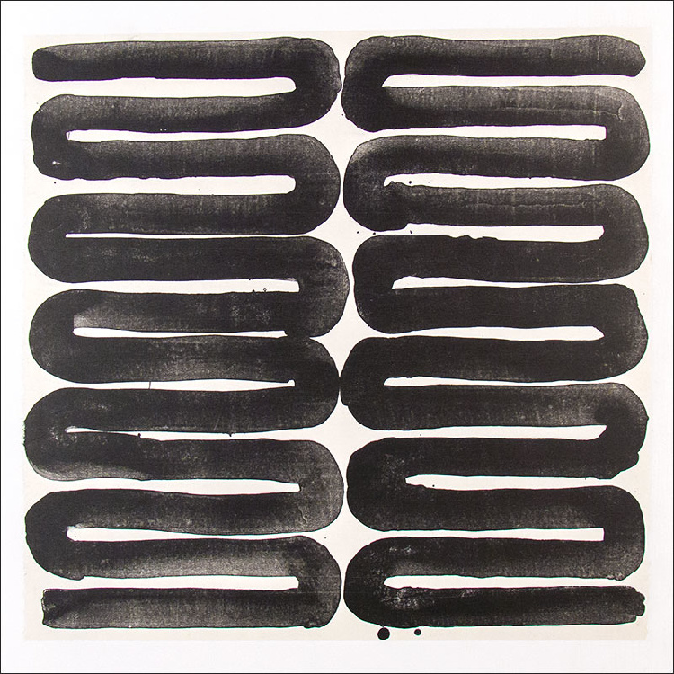 "2 Wavy Lines", 2007. Lithograph with chine colle', edition of 15. Images: 24 ½" x 25", paper: 30" x 30".